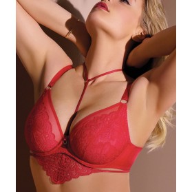 Soutien-gorge triangle avec armatures ANTINEA DE LISE CHARMEL TENDRE CAPTURE ROUGE