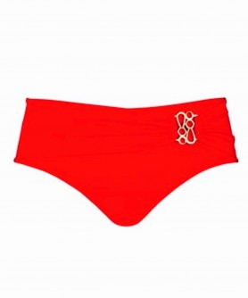 Slip de bain taille haute SIMONE PERELE GOLD ROUGE