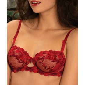 Soutien-gorge corbeille LISE CHARMEL FLEUR APHRODITE ROUGE APHRODITE