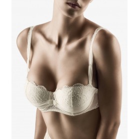 Soutien-gorge bandeau coque AUBADE A L'AMOUR NACRE