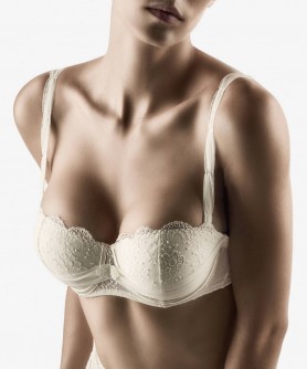 Soutien-gorge bandeau coque AUBADE A L'AMOUR NACRE