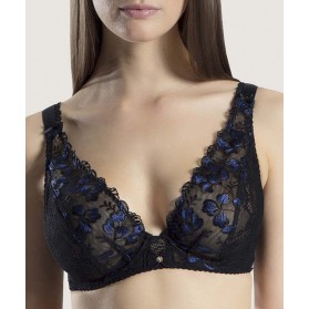 Soutien-gorge triangle armatures confort AUBADE POESIE D'ORIENT NUIT BLEUE