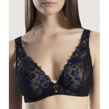 Soutien-gorge triangle armatures confort AUBADE POESIE D'ORIENT NUIT BLEUE