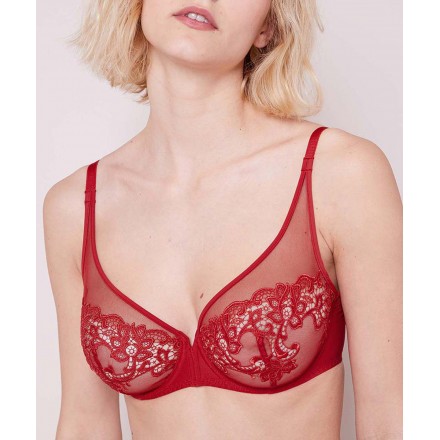 Soutien-gorge armatures décolleté plongeant SIMONE PERELE SAGA RUBIS