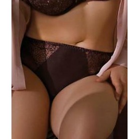 Shorty ANTINEA DE LISE CHARMEL FASHION GUIPURE MAUVE SATIN