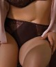 Shorty ANTINEA DE LISE CHARMEL FASHION GUIPURE MAUVE SATIN