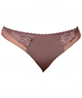 Tanga ANTINEA DE LISE CHARMEL FASHION GUIPURE MAUVE SATIN