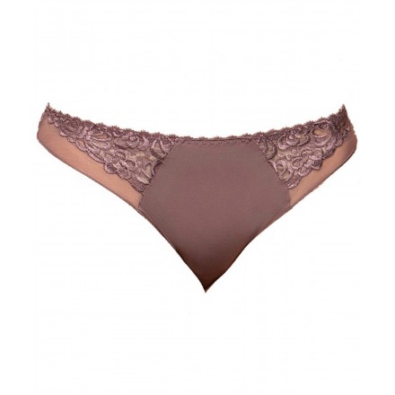 Tanga ANTINEA DE LISE CHARMEL FASHION GUIPURE MAUVE SATIN