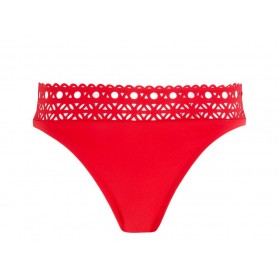 Slip de bain taille basse LISE CHARMEL AJOURAGE COUTURE ROUGE