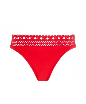 Slip de bain taille basse LISE CHARMEL AJOURAGE COUTURE ROUGE