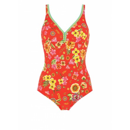 Maillot de bain une pièce nageur maintien ANTIGEL LA ROMANESQUE ROUGE EDEN