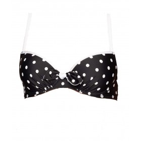 Haut de maillot de bain coque ANTIGEL LA POIS TOUJOURS POIS NOIR-BLANC