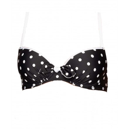 Haut de maillot de bain coque ANTIGEL LA POIS TOUJOURS POIS NOIR-BLANC