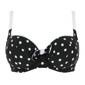 Haut de maillot de bain corbeille bonnet profond ANTIGEL LA POIS TOUJOURS POIS NOIR-BLANC