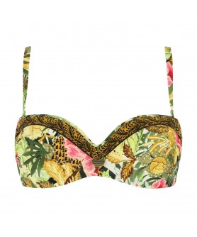 Haut de maillot de bain bandeau coque LISE CHARMEL JUNGLE PANTHERE JUNGLE NATURE