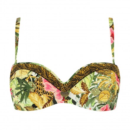 Haut de maillot de bain bandeau coque LISE CHARMEL JUNGLE PANTHERE JUNGLE NATURE