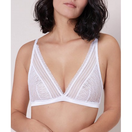 Soutien-gorge triangle sans armature SIMONE PERELE BLOSSOM BLANC