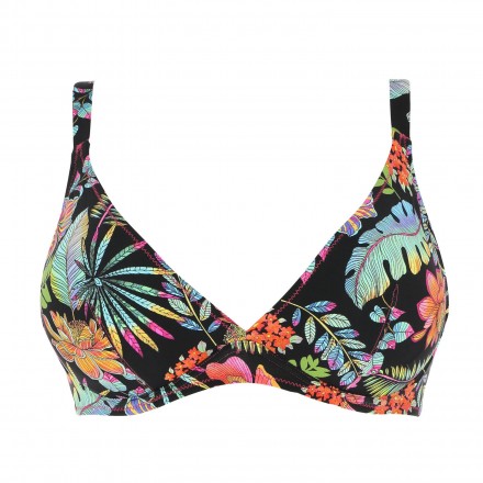 Haut de maillot de bain armature triangle ANTIGEL LA TROPICALE NOIR TROPICAL