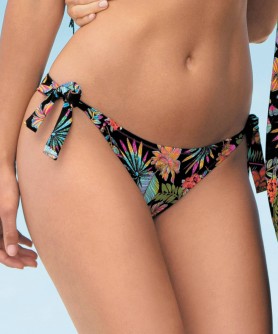 Slip de bain bikini ANTIGEL LA TROPICALE NOIR TROPICAL