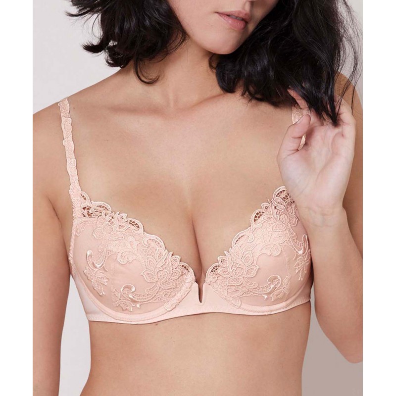 soutien gorge rose poudré