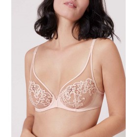 Soutien-gorge avec armatures décolleté plongeant SIMONE PERELE SAGA ROSE POUDRE