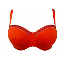 Haut de maillot de bain coque bonnet profond ANTIGEL L'ECOCHERIE ORANGE BRULE