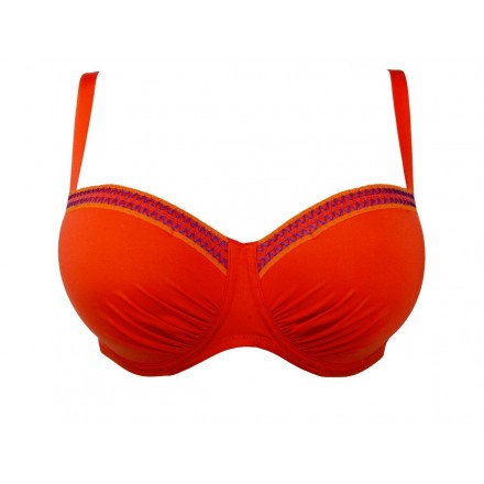 Haut de maillot de bain coque bonnet profond ANTIGEL L'ECOCHERIE ORANGE BRULE