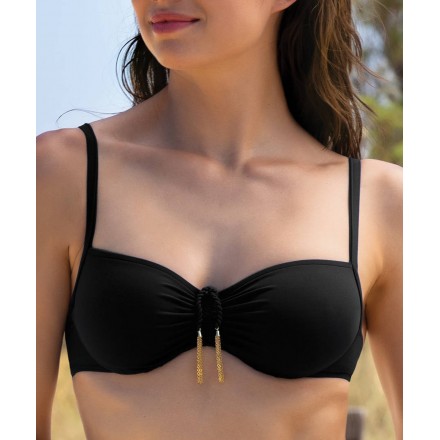 Haut de maillot de bain corbeille LISE CHARMEL PONPOMS ARTY NOIR