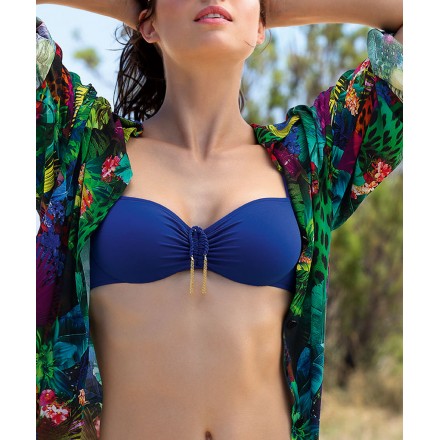 Haut de maillot de bain corbeille LISE CHARMEL POMPONS MER INDIGO