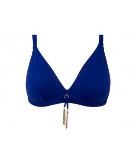 Haut de maillot de bain armatures triangle LISE CHARMEL POMPONS ARTY MER INDIGO