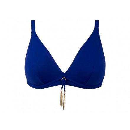 Haut de maillot de bain armatures triangle LISE CHARMEL POMPONS ARTY MER INDIGO