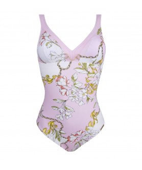 Maillot de bain une pièce nageur maintien LISE CHARMEL FOULARD RIVIERA ROSE