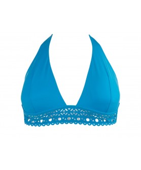 Haut de maillot de bain triangle sans armature LISE CHARMEL AJOURAGE COUTURE AJOURAGE TURQUOISE