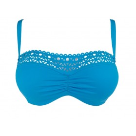 Haut de maillot de bain bandeau souple LISE CHARMEL AJOURAGE COUTURE AJOURAGE TURQUOISE