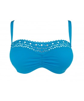 Haut de maillot de bain bandeau souple LISE CHARMEL AJOURAGE COUTURE AJOURAGE TURQUOISE