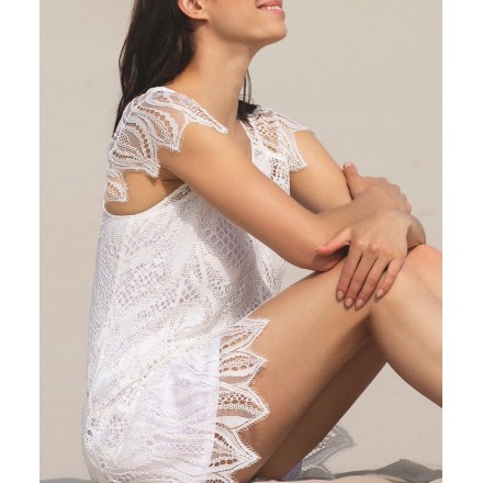 Robe LISE CHARMEL TRANSPARENCE ECUME BLANC