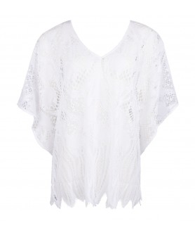 Poncho court LISE CHARMEL TRANSPARENCE ECUME BLANC