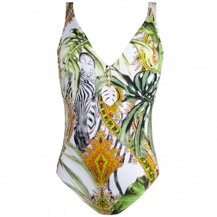 Maillot de bain une pièce nageur maintien ouvert LISE CHARMEL FEERIE TROPICALE NATURE TROPICALE