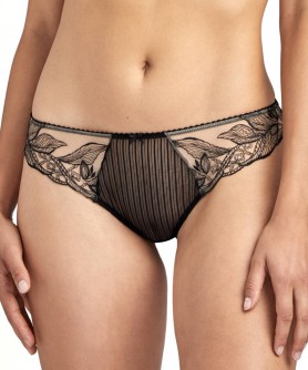 Tanga AUBADE FLEUR DE TATOO ENCRE NOIRE