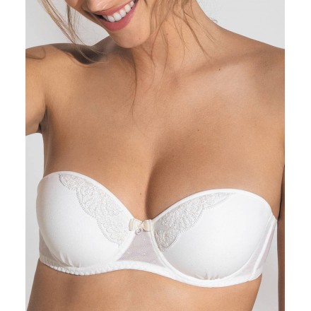 Soutien-gorge bandeau ANTINEA DE LISE CHARMEL ROSACE EN FLEUR ECRU NACRE