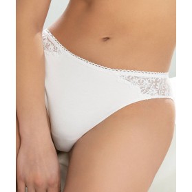 Slip fantaisie coton LISE CHARMEL ORFEVRE GUIPURE BLANC