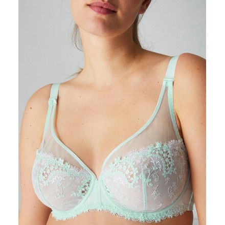 Soutien-gorge armature décolleté plongeant SIMONE PERELE WISH VERT D'EAU