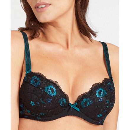 Soutien-gorge push-up AUBADE FIEVRE ANDALOUSE LAPIS-LAZULI