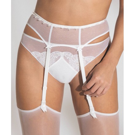 Tanga ANTINEA DE LISE CHARMEL ROSACE EN FLEUR ECRU NACRE