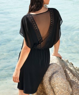 Robe tunique LISE CHARMEL AJOURAGE COUTURE NOIR