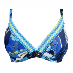 Haut de maillot de bain armature triangle LISE CHARMEL SOLEIL FLORAL BLEU FLORAL