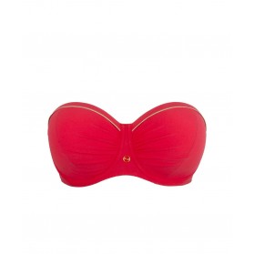 Haut de maillot de bain brassière bonnet profond LISE CHARMEL PLAISIR REGATE ROUGE HIBISCUS