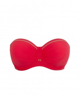 Haut de maillot de bain brassière bonnet profond LISE CHARMEL PLAISIR REGATE ROUGE HIBISCUS