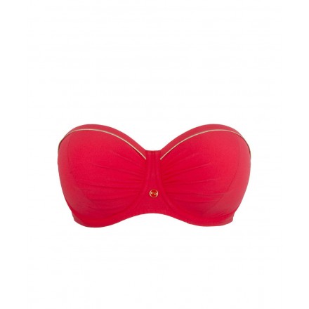 Haut de maillot de bain brassière bonnet profond LISE CHARMEL PLAISIR REGATE ROUGE HIBISCUS