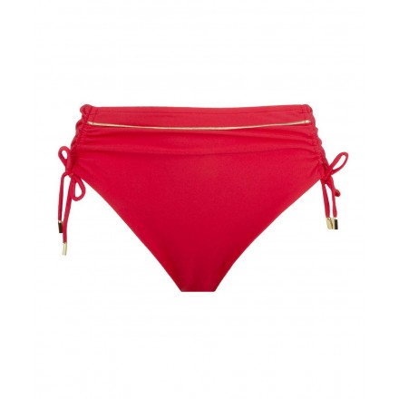 Slip de bain coulisses LISE CHARMEL PLAISIR REGATE ROUGE HIBISCUS